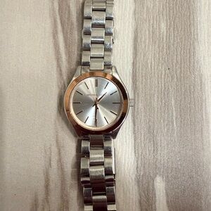 Michael Kors Two-Tone Silver and Rose Gold Watch